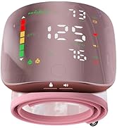 Wrist Blood Pressure Monitors for Home Use with Curved Screen, Rechargeable Bp Machine, One-Butto...