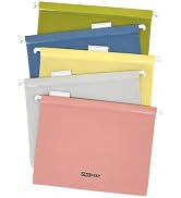 ONEKEEP 10 Pack Hanging File Folders, Letter Size (8.5"x11"), Assorted Colors with 1/5-Cut Tabs. ...