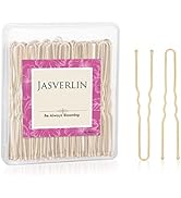 JASVERLIN U Shaped Hair Pins Blonde, 2.4 Inch Women Buns Bobby Pins, Gold Long Bun Hairpins for G...
