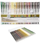 OfficeGoods Brown Earth Tones Gel Pens + Refills - 24 Premium Colors - Fast Drying Smudge Free - ...