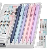 Nicpro Cute Mechanical Pencils Set, 6PCS Pastel 0.5 & 0.7mm Pencils with 6 Tubes HB Leads, Eraser...