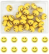 30 Pcs Cute Smiley Face Decorative Push Pins for Bulletin Board, Cork Board Thumbtacks for Classr...