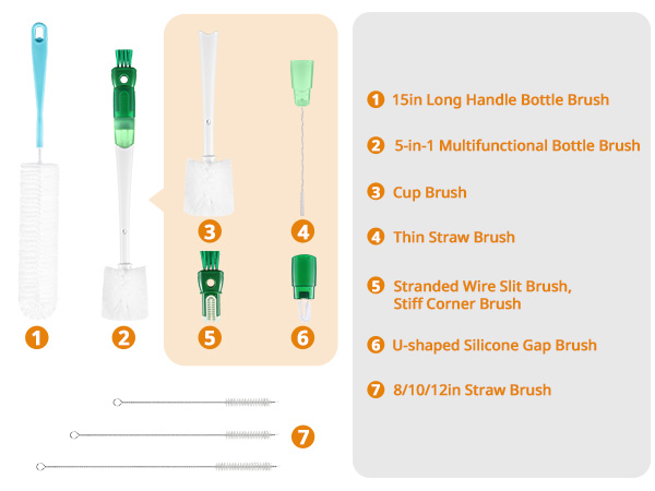 baby bottle cleaner brush set
