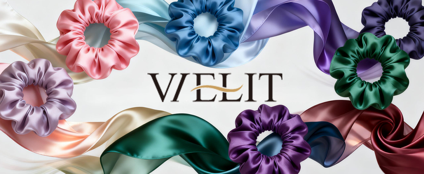 Vielit satin pillowcase with satin scrunchies gift set