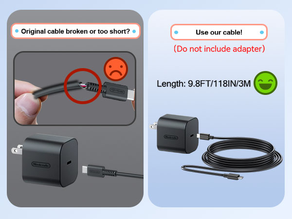 nintendo switch 2 charging cable 10ft
