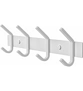 SAYONEYES White Coat Rack Wall Mount – 12 Inch Stainless Steel Hook Rail with 4 Heavy Duty Double...