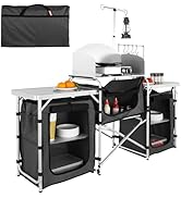 VEVOR Camping Kitchen Table, Folding Outdoor Cooking Table with Storage Carrying Bag, Aluminum Co...