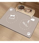 Dog Food Mat 18"*30" Absorbent Dog Mat for Food and Water Bowl with Waterproof Rubber Backing, No...
