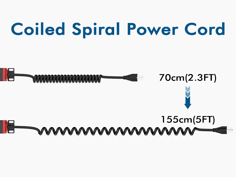 Power Strip with coiled cord