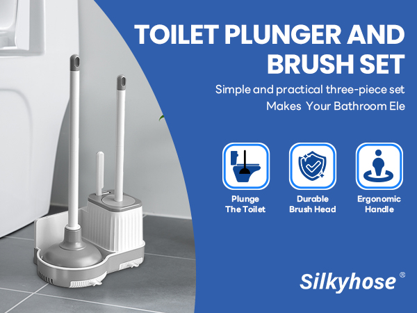 toilet plunger and brush set