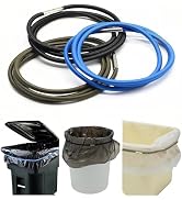 Trash Can Rubber Bands Set of 3, Black, Blue, Grey, Fits 13 to 30 Gallon Trash Cans,Homewares Col...