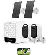 Sebikam 2K/4MP Solar Security Cameras Wireless Outdoor, 2 Battery Cameras with 2 Solar Panels, 5G...