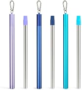 Sursip Portable Water Filter Straw Reusable Stainless Steel Outdoor Emergency Survival Gear for C...