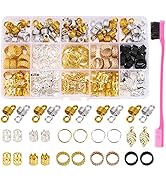 200 Pcs Loc Hair Jewelry for Braids, Metal Gold and Silver Hair Charms for Women, Hair Beads Ring...
