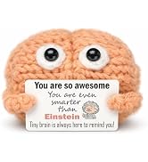 Easter Handmade Crochet Mini Brain Funny Emotional Ornament Gift – Cute Affirmation Desktop Decor...