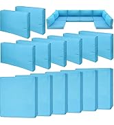 14 Piece Outdoor Patio Waterproof Cushion Covers, Fits 6-Seat Wicker Rattan Sectional Couch Chair...