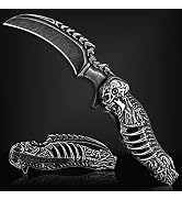 VALHALLA REAPER Skull Pocket Knife, Pocket Folding Knife With 3D Hollowed-out Skull, EDC Pocket K...