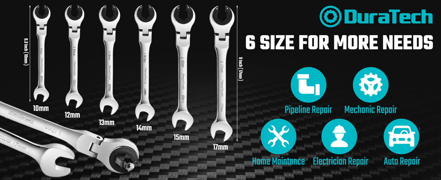 duratech Ratcheting Combination Wrench Set Open end Spanner ratcheting wrench set
