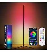 NAHIPO RGB LED Corner Floor Lamp - Smart App & Remote Control, Music Sync Color Changing Ambience...