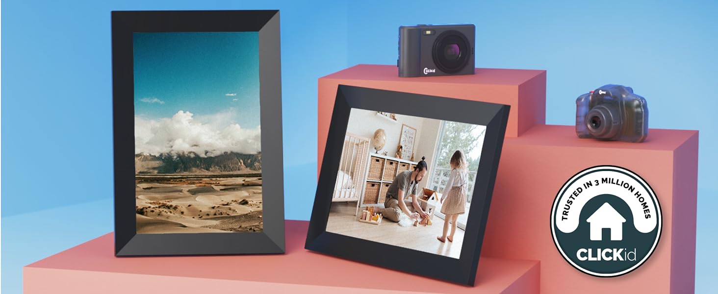 Clickid products trusted in 3 million homes- toy cameras, photography cameras, photoframes