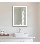 Ruomeng Rectangular Wall Mirror 20" x 28" for Bathroom, Bedroom, Entryway, Living Room, White
