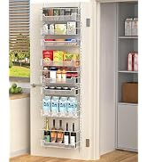 VyGrow Over the Door Pantry Organizer, 8-Tier Over the Door Organizer with Adjustable Basket, Pan...
