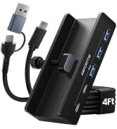 ABFCRTTW 7-Port USB 3.0 Hub with Desk Clamp, 4 USB-A and 3 USB-C, 5Gbps | Desktop USB hub for PC ...