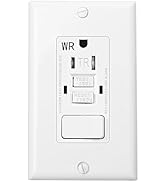 Baomain GFCI Outlet Receptacle with Switch, 15A 125VAC 60Hz, Tamper Resistant&Weather Resistant,E...