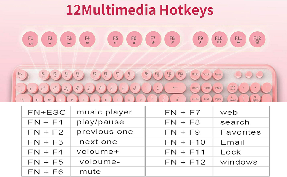 pink wireless keyboard