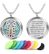 Aromatherapy Essential Oil Diffuser Necklace 316L Stainless Steel Locket Pendant with 24 Inch Chain