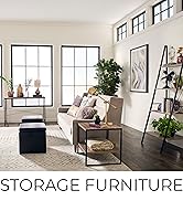 living room with industrial furniture, ladder shelf, side table, console table for storage