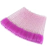 Tbestmax 50 Pcs Disposable Mascara Wands, Crystal Eyebrow Spoolies Brush for Eyelash Extensions, ...