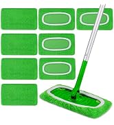 Reusable Mop Pads Compatible with Swiffer Sweeper Mop, Microfiber Dry Sweeping Cloths & Machine W...