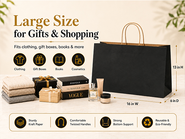 black kraft paper bags