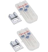 2 Set Twin Stretch Machine Needle Double Twin Needles Pins Sewing Machine Double Needle for Broth...
