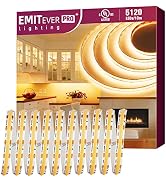 EMITEVER COB LED Strip Lights Warm White, 2700K Tape Light Premium High Density, DC 24V, 400+Lume...