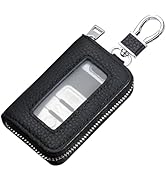 vvag Car Key Fob Holder, Universal Genuine Leather Key Fob Case with Hook and Loop Tape, Automoti...