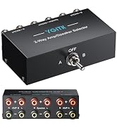 YGiTK 2(1)-in-1(2)-Out Amp Amplifier Speaker Switch Selector Box,2-Way Audio Switcher Selector fo...