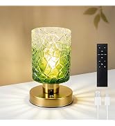 SURPALIG Battery Powered Lamp with Timer, Aesthetic Glass Cordless Lamps, Dimmable Rechargeable L...