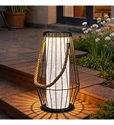 Outdoor Solar Lanterns 13" Large Solar Hanging/Standing Lantern Lights Waterproof Rechargeable Me...