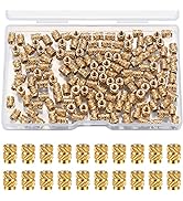 wugongshan150 Pcs M3 Metric Threaded Inserts, 3D Printing Brass Nuts, Threaded Insert Knurled Bra...