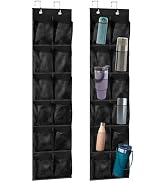Intersnug 2PCS Water Bottle Organizer - 24 Holder Over The Door Water Bottle Storage Rack For Var...