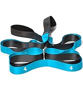 Stretching Strap with Loops for Physical Therapy, Yoga, Exercise and Flexibility - Non Elastic Fi...