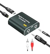 Digital to Analog Audio Converter,192kHz DAC Converter Digital Optical to Dual Analog 3.5mm AUX A...