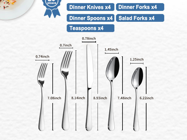stainless steel silverware set