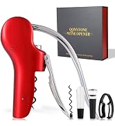 QONYFONE Wine Bottle Corkscrew Opener, Vertical Lever Corkscrew 5-Piece Set, Manual Vertical Desi...