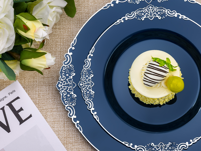 Navy Blue Plastic Plates