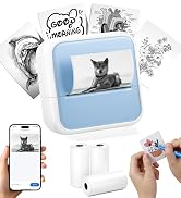 HiHTV Sticker Printer - Mini Sticker Maker Machine with 3 Roll Tapes, Bluetooth Portable Inkless ...