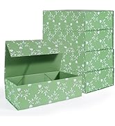 LFBOX Green Leaves Gift Box with Magnetic Lids 13.8x8.3x4.4 in, Large Bridesmaid Proposal Boxes, ...