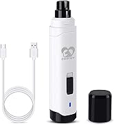 Casfuy Dog Nail Grinder Upgraded - Professional 2-Speed Electric Rechargeable Pet Nail Trimmer Pa...